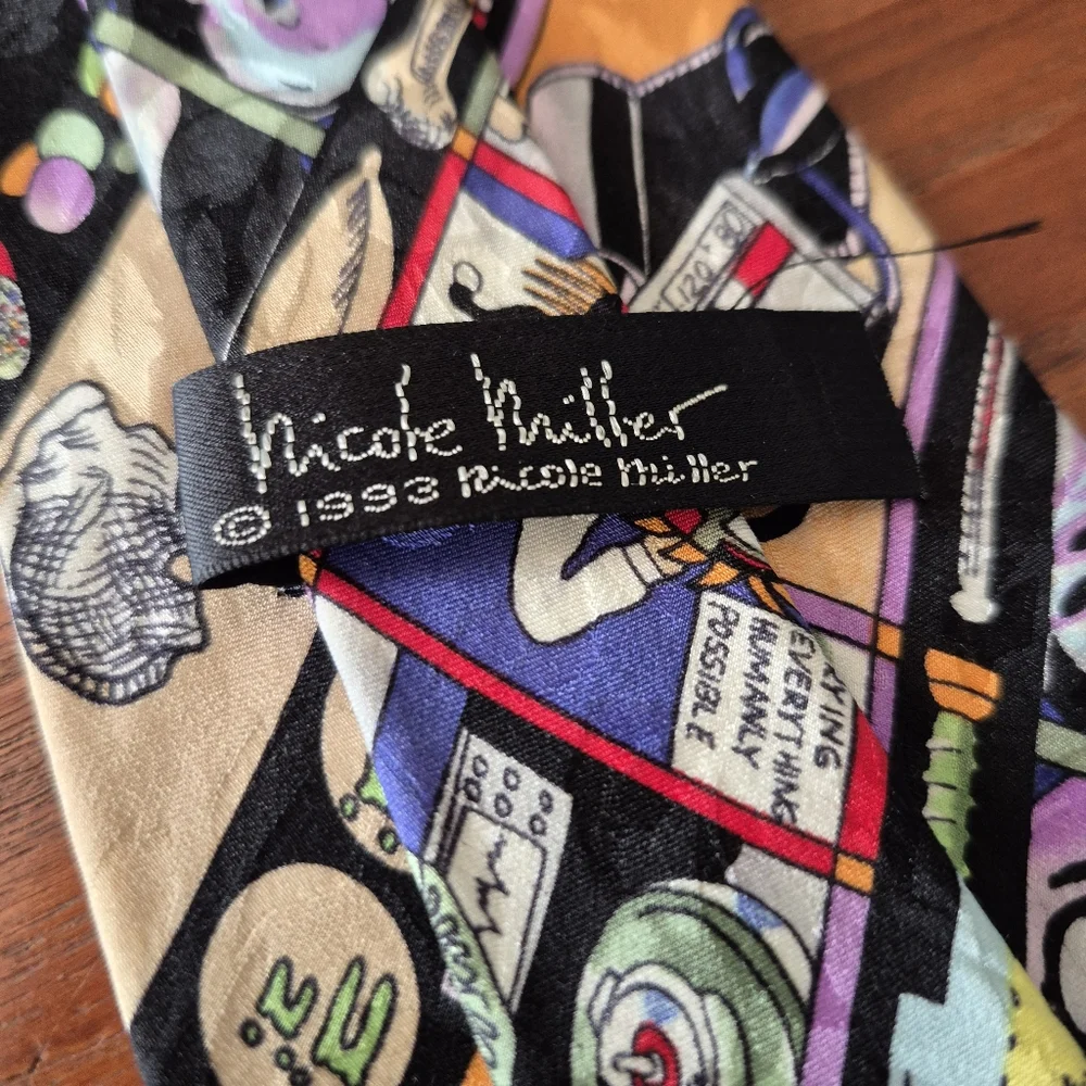 Vintage 90s Nicole Miller Medical Theme Tie
